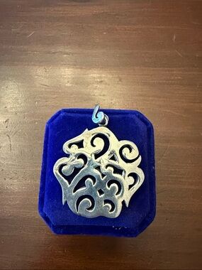 Barse Silver Scroll Filigree Pendant/Charm